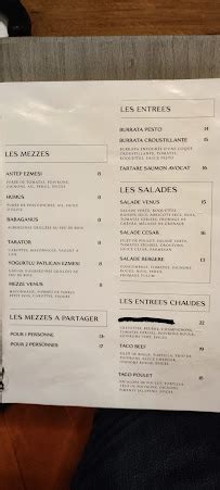 menu de venus steakhouse